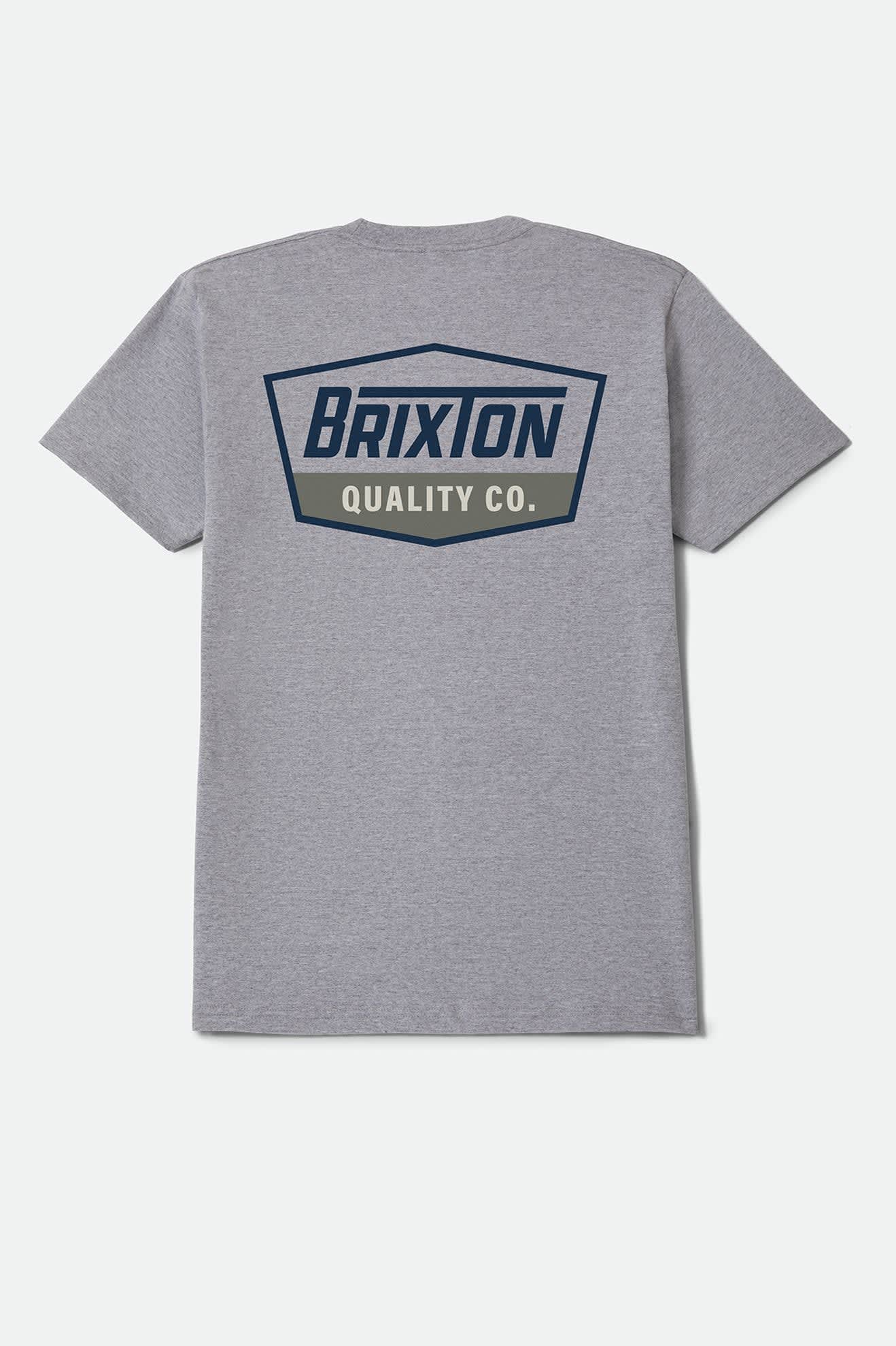 Brixton Mens Regal Standard Fit Graphic Tee - Heather Grey/Navy