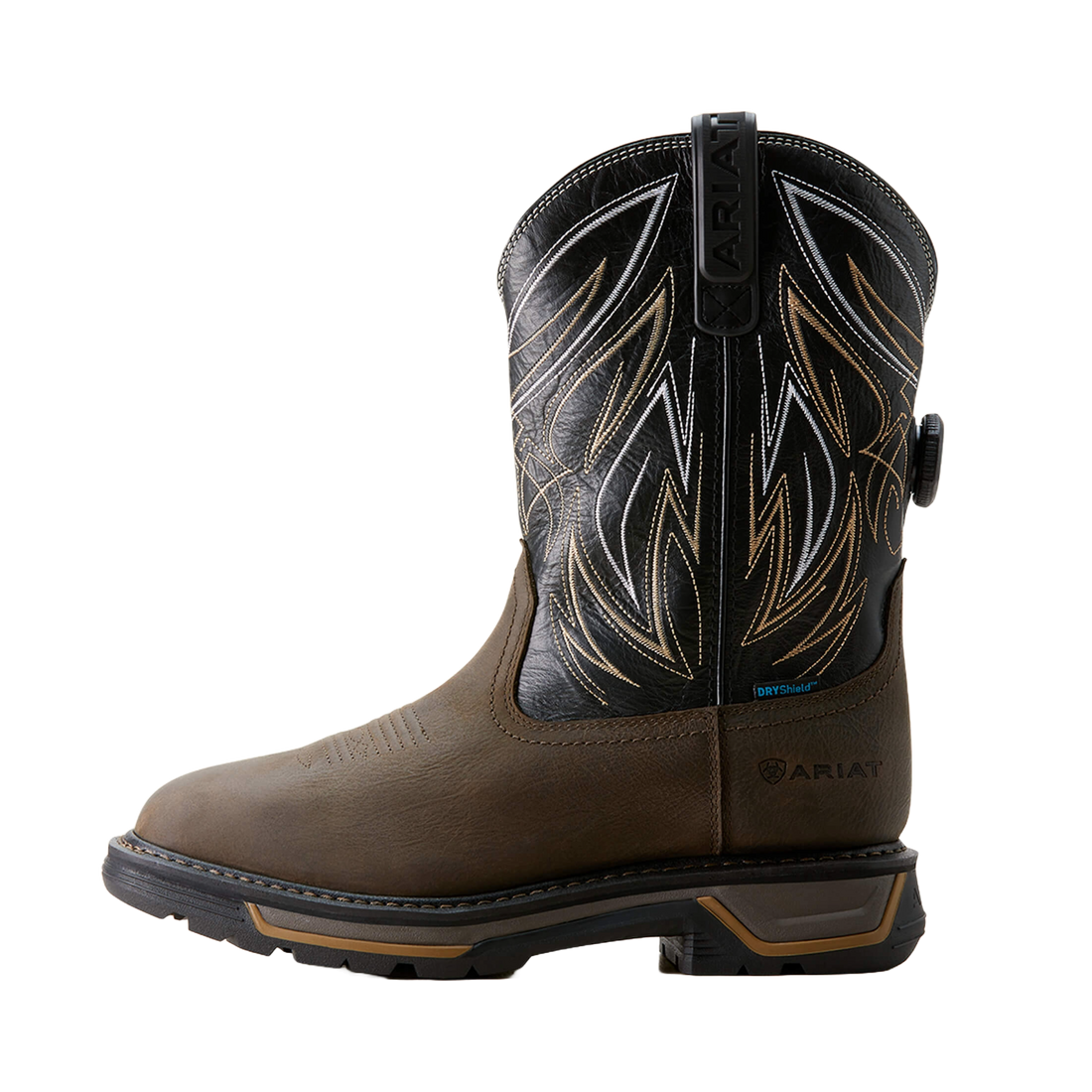 Ariat Mens Big Rig BOA H20 Work Boot Iron Coffee/Black