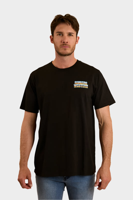 Ringers Western Mens Rev head Loose Fit T-Shirt -  Black