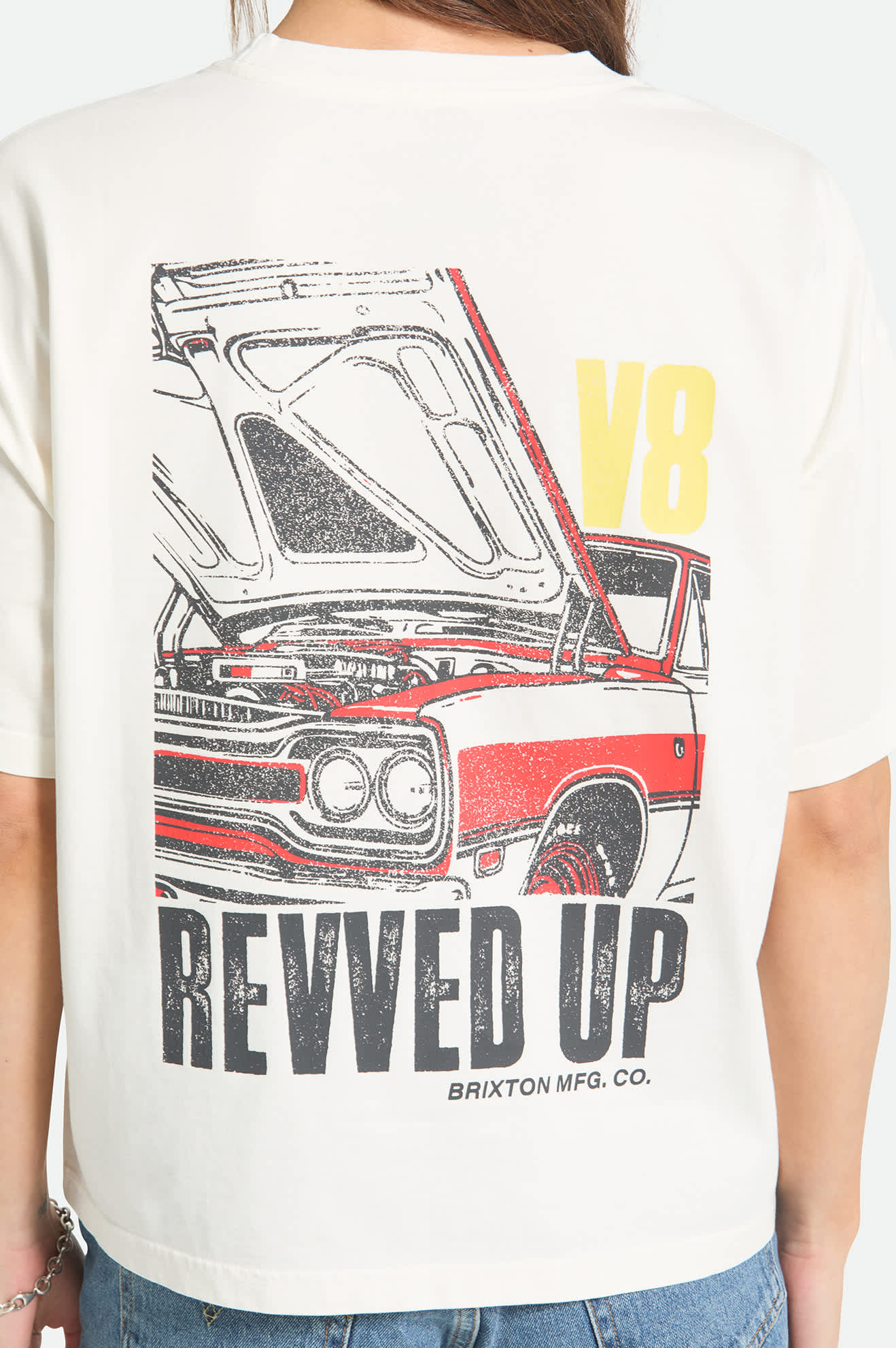 Brixton Women's Revved Up Boxy Crew Tee - Off White