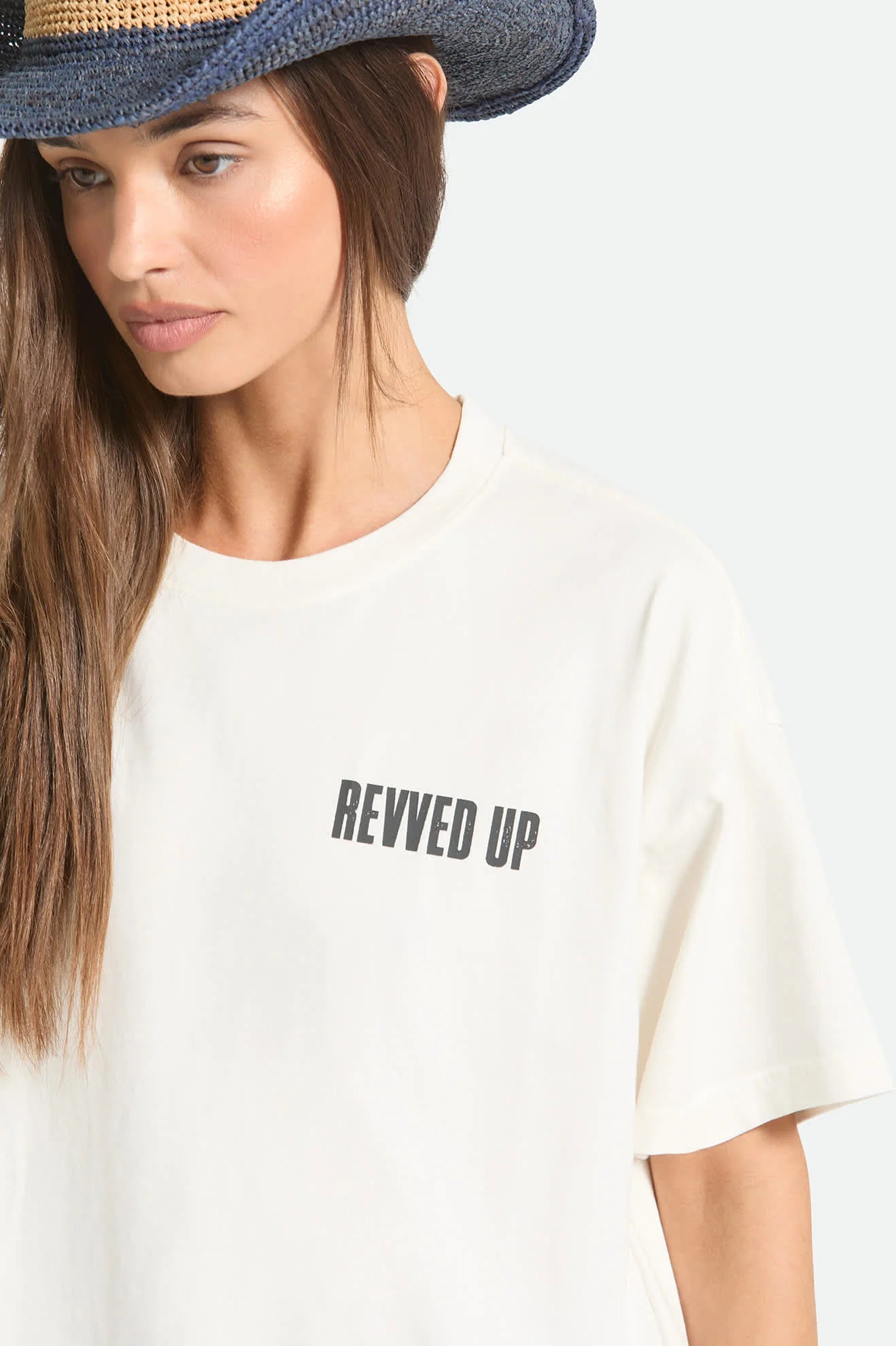Brixton Women's Revved Up Boxy Crew Tee - Off White