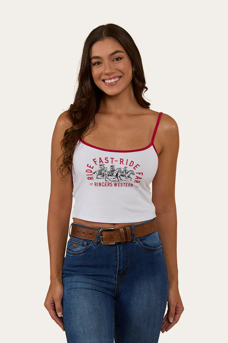 Ringers Western Women's Ride Fast Ride Far Tank - White