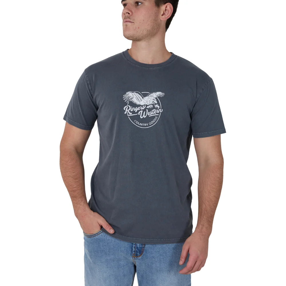 Ringers Western Men's Wild Ridge Eagle Stock Fit T-Shirt – Washed Black