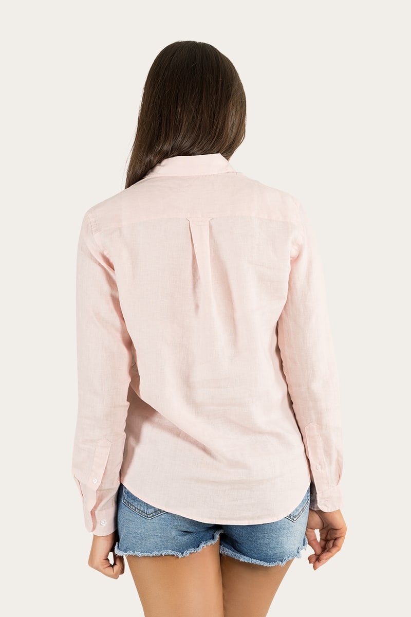 RINGERS WOMENS HAYLEY RELAXED LINEN DRESS SHIRT