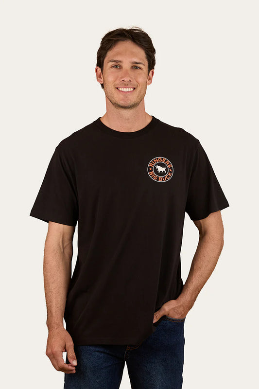 Ringers Western Buck Mens Loose Fit T-Shirt - Black