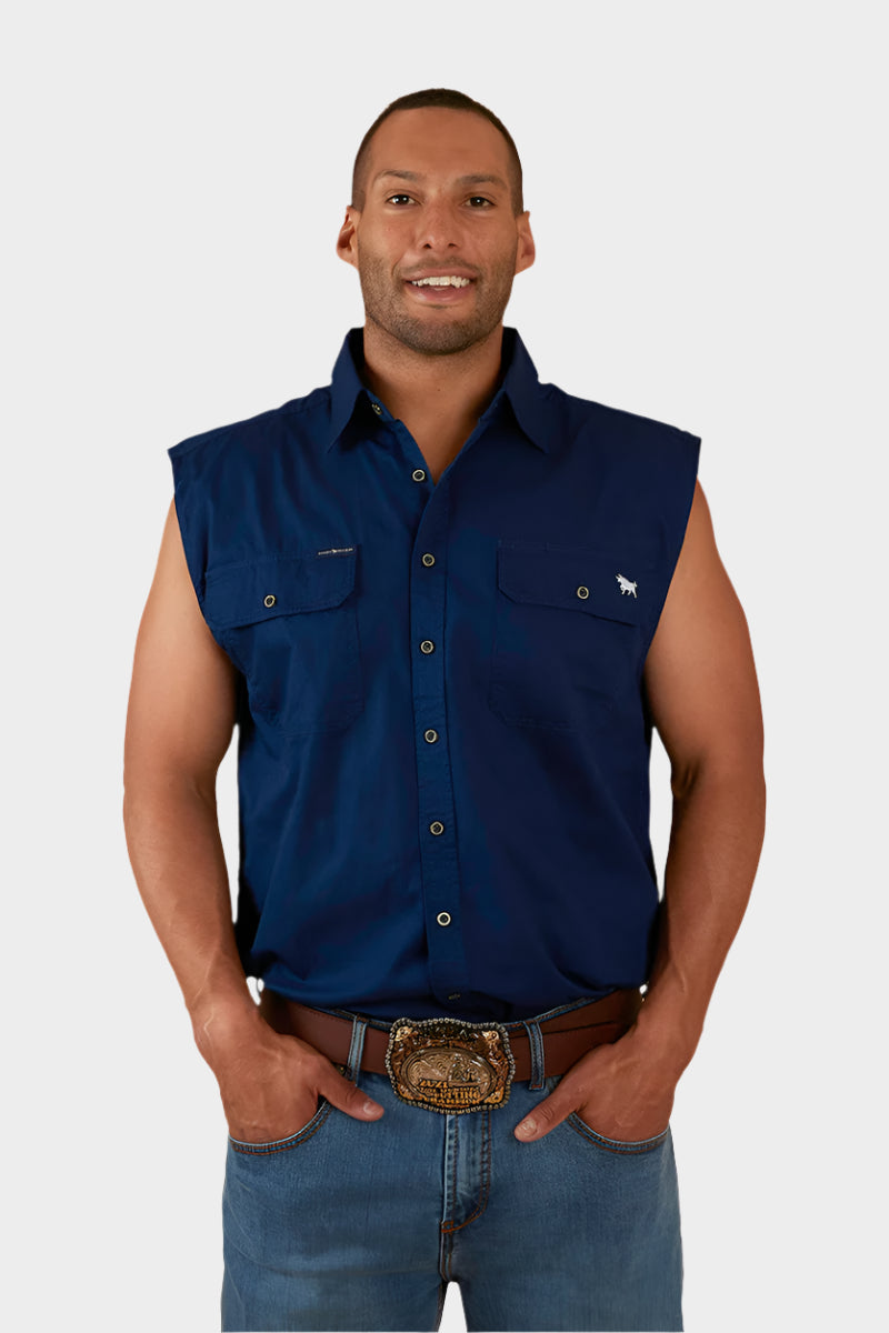 Ringers Western Men's Rob Roy Mens Sleeveless Full Button Work Shirt