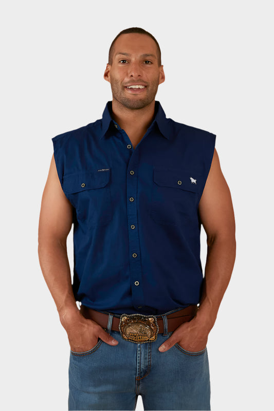 Ringers Western Men's Rob Roy Mens Sleeveless Full Button Work Shirt