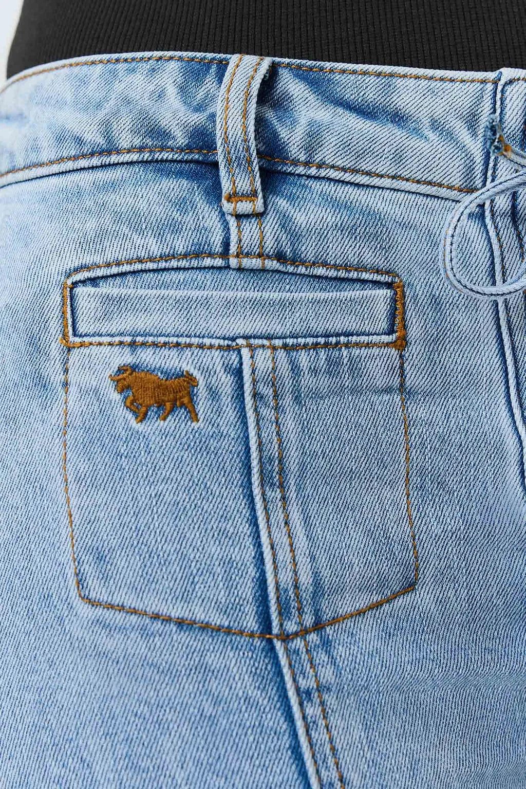 Ringers Western Womens Rodeo Rose Lace Front Mid Rise Bootleg Jean - Light Blue
