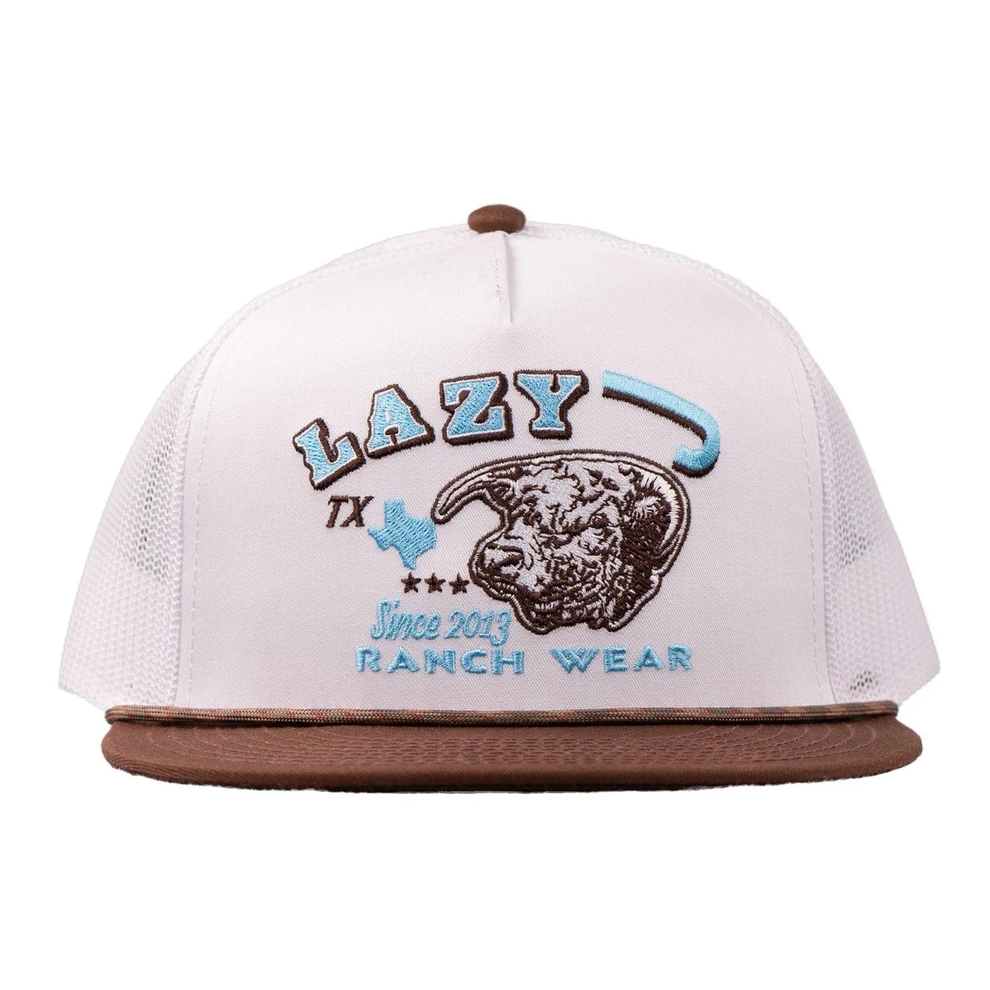 Lazy J Ranch White & Brown Desert Frost Classic Rope Trucker Hat