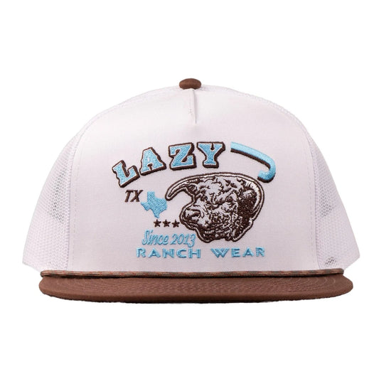Lazy J Ranch White & Brown Desert Frost Classic Rope Trucker Hat