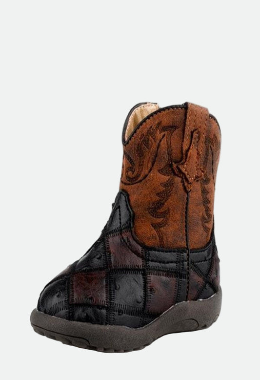 Roper Infant Cowbabies Bird Blocks Boots - Brown