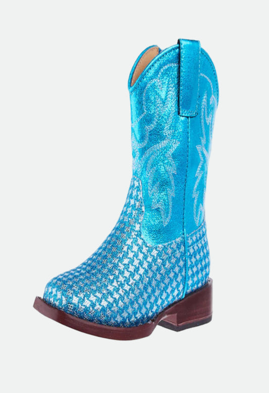 Roper Footwear Toddler Glitter Gleam Checkered Cowgirl Boot