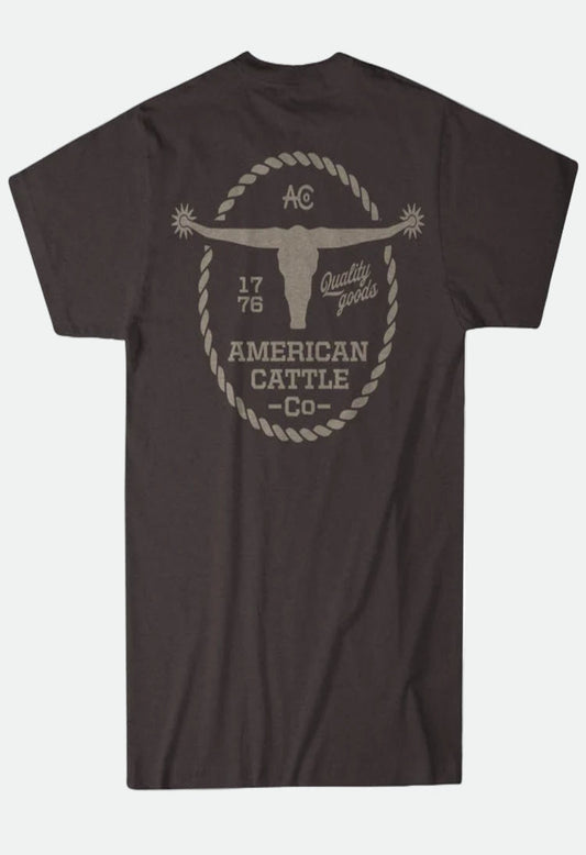 American Cattle Co. Men's Roper Tee - Heather Brown