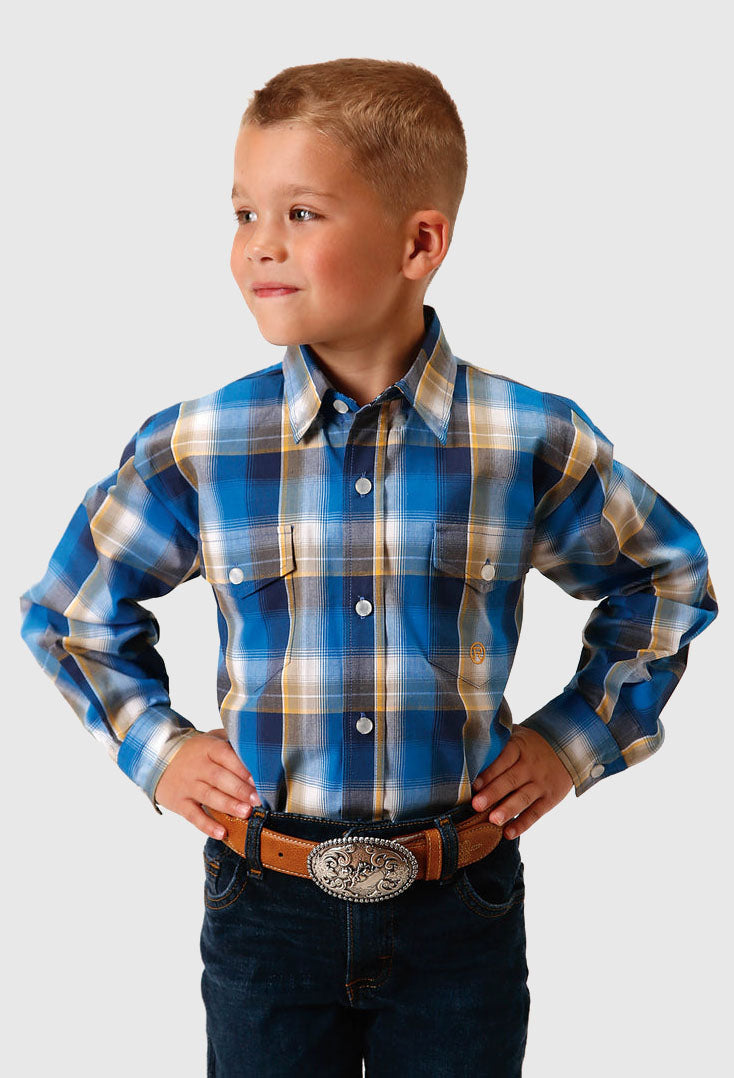 Roper Boys Amarillo Collection L/S Shirt - Blue