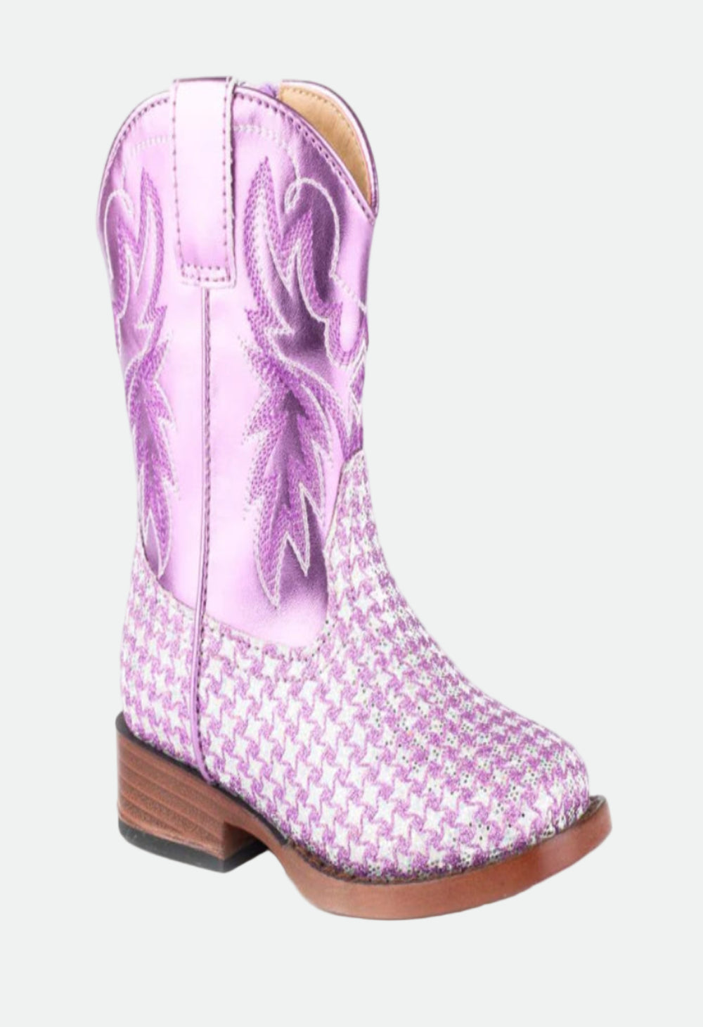 Roper Footwear Toddler Glitter Gleam Checkered Cowgirl Boot