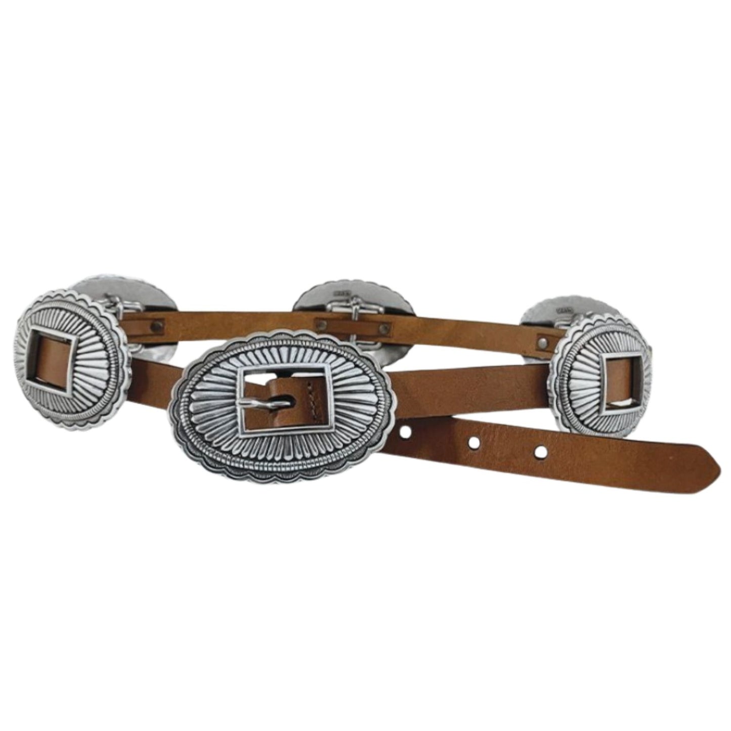 Roper Women's Belt 1.3/16" Leather Oval Conchos