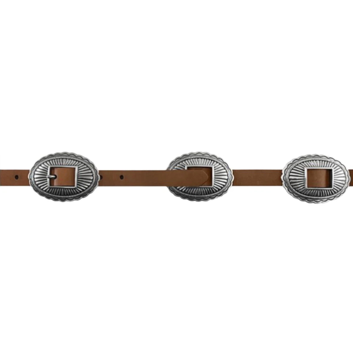 Roper Women's Belt 1.3/16" Leather Oval Conchos