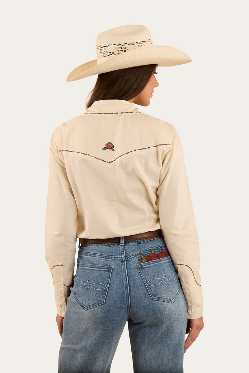 Ringers Western Womens Desert Rose Western Shirt - Off White