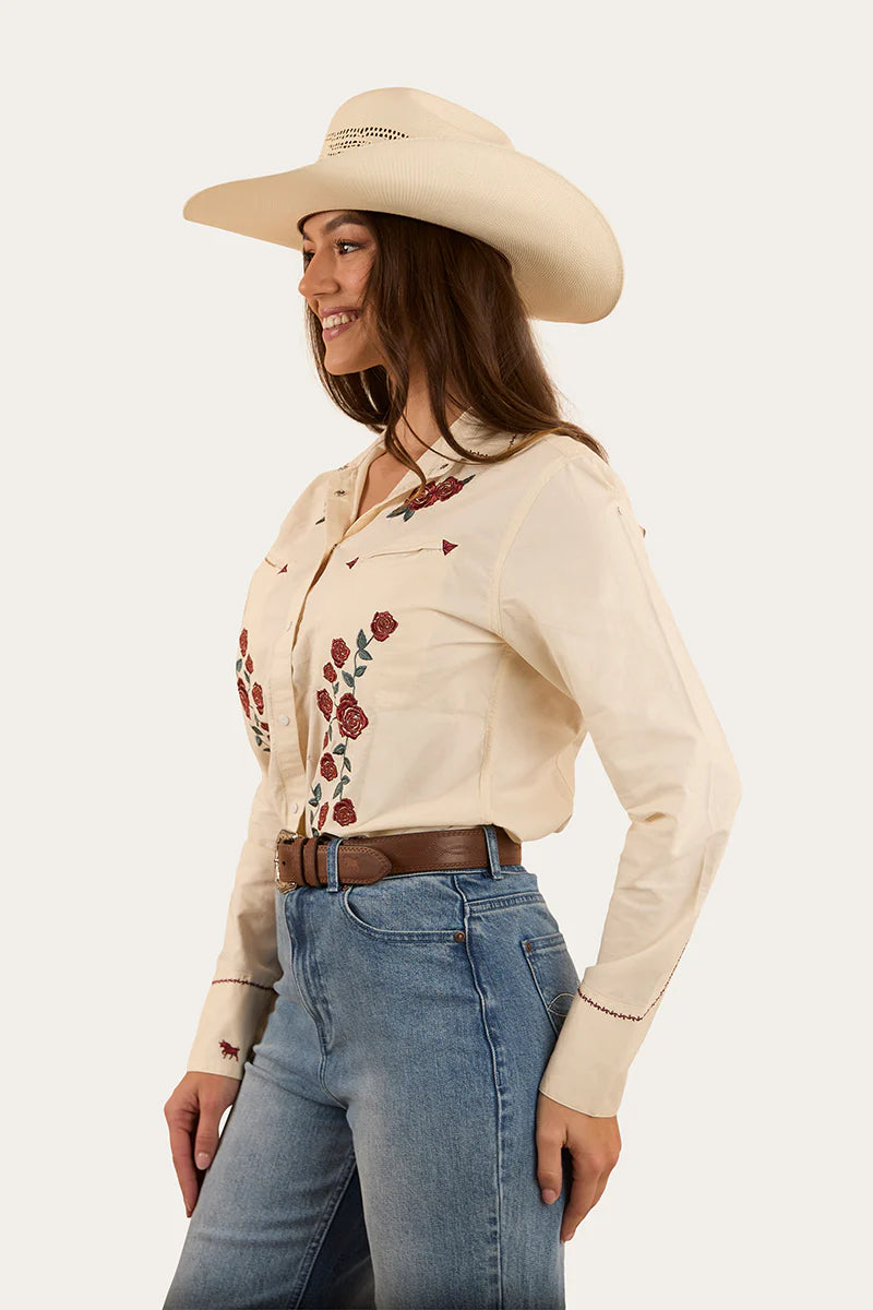 Ringers Western Womens Desert Rose Western Shirt - Off White