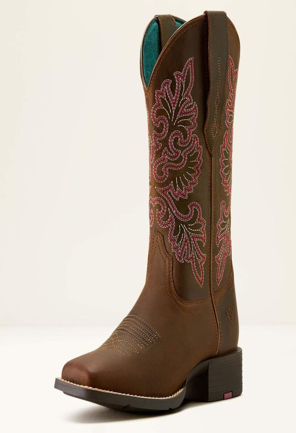 Ariat Women's Round Up StretchFit Wide Square Toe Western Boot - Sassy Brown