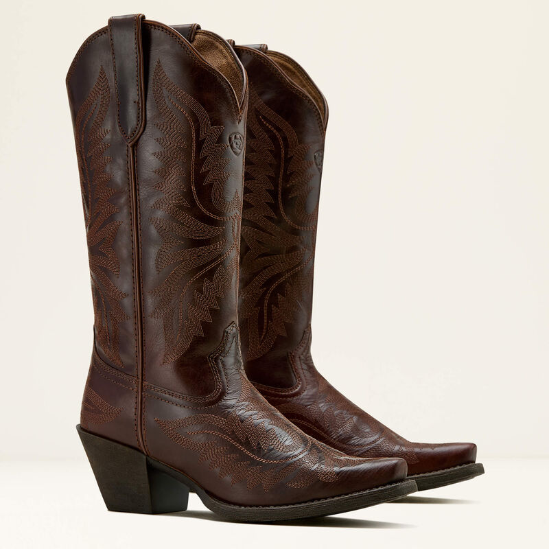 Ariat Womens Round Up Collins Western Boot - Mahogany
