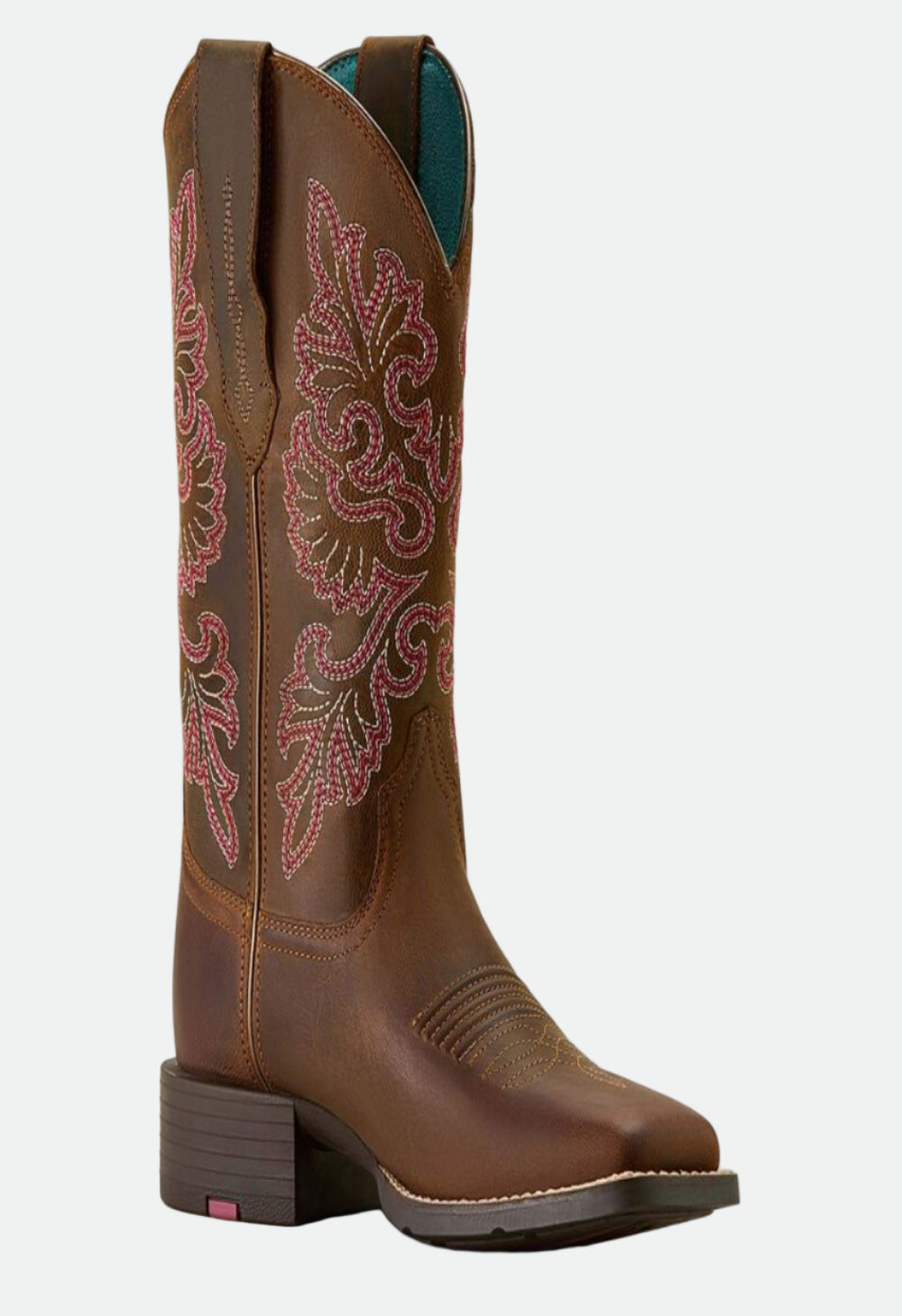 Ariat Women's Round Up StretchFit Wide Square Toe Western Boot - Sassy Brown