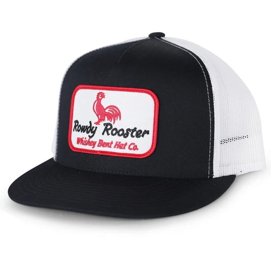 Whiskey Bent Hat Co. Rowdy Rooster Black/White Trucker