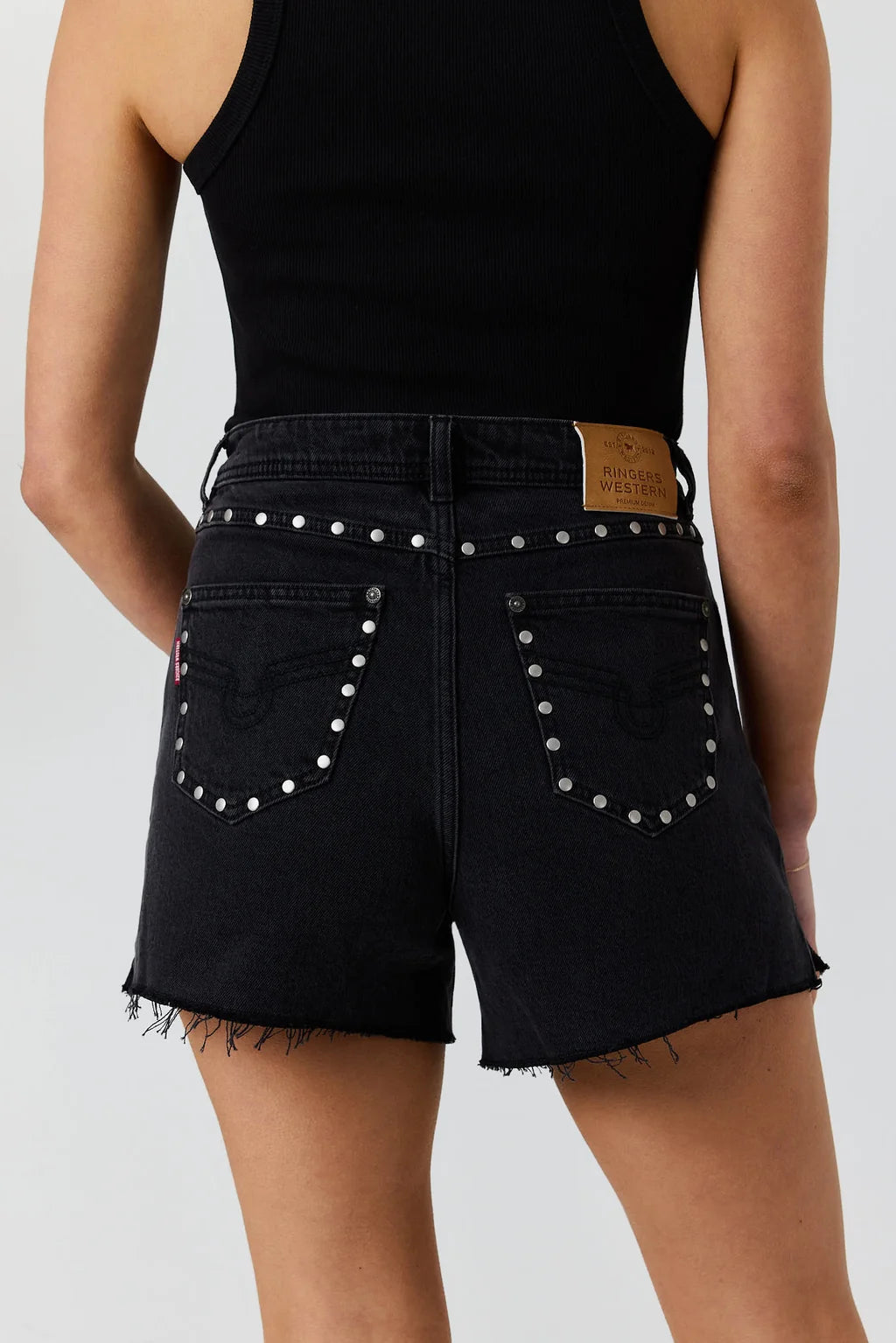 Ringers Western Womens Roxy Studded Short - Washed Black