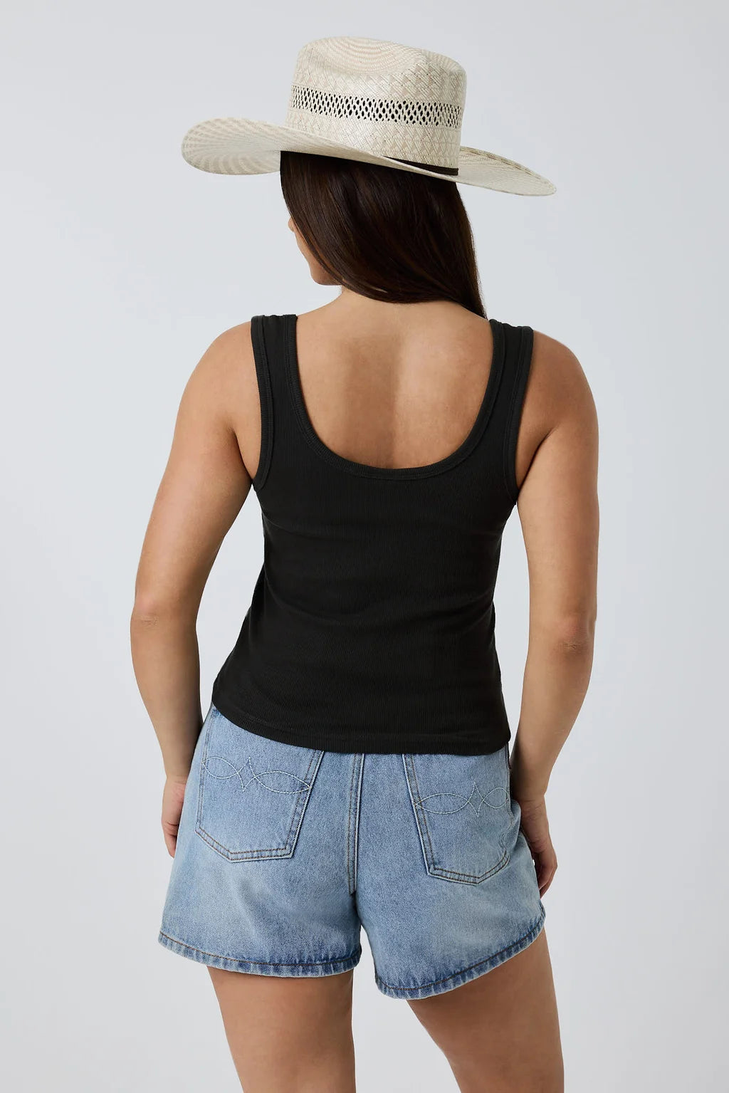 Ringers Western Womens Roxy Studded Tank - Washed Black