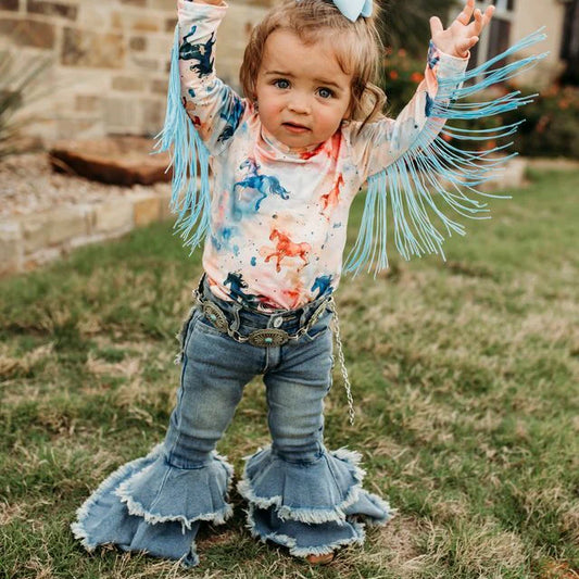 Shea Baby Ruffle Denim Bells