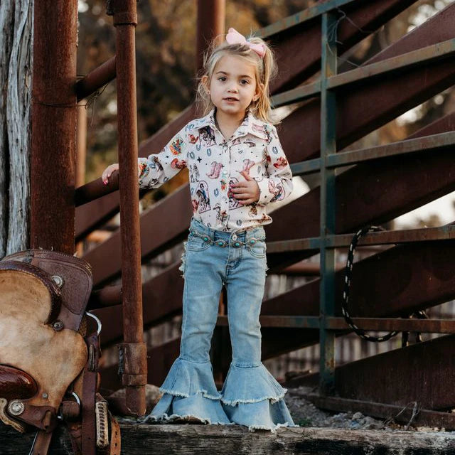 Shea Baby Ruffle Denim Bells