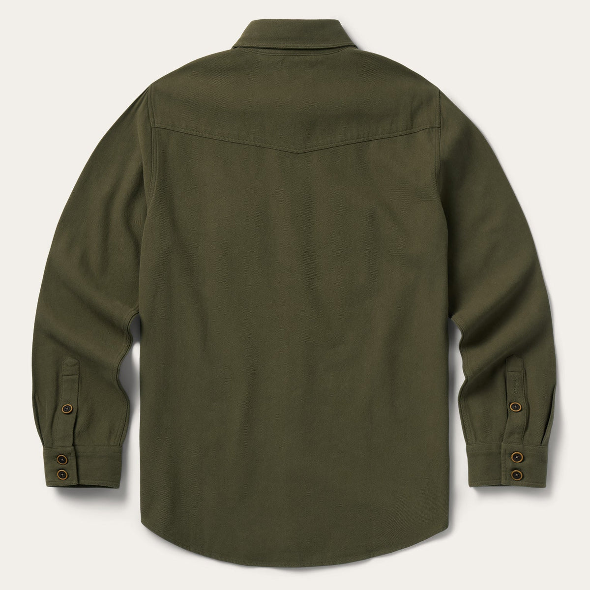 Stetson Men's Brushed Twill Long Sleeve Shirt Solid - Green