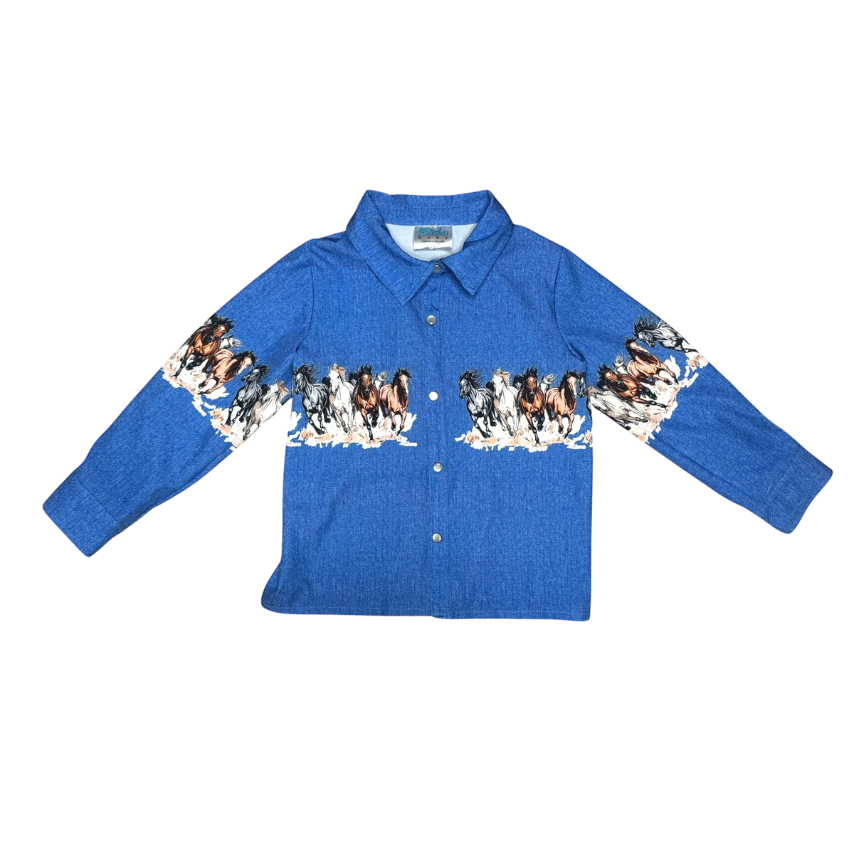Shea Baby Running Horse Long Sleeve Pearl Snap Shirt