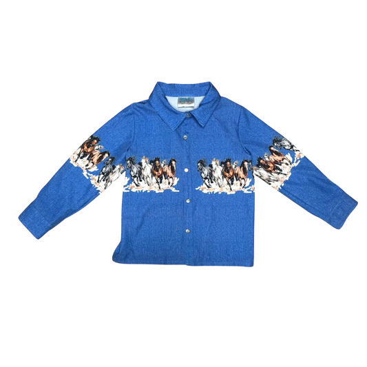 Shea Baby Running Horse Long Sleeve Pearl Snap Shirt