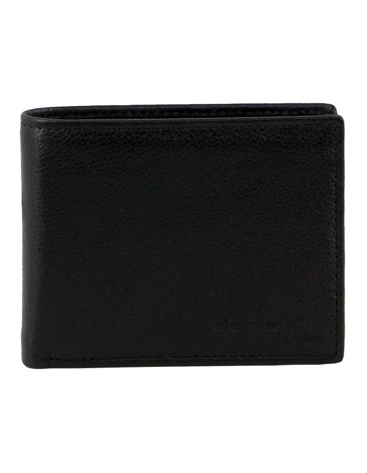 Pierre Cardin Rustic Leather Bi-Fold Slimline Wallet in Black
