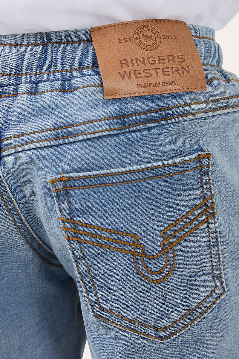 Ringers Western Rustler Boy Kids Relaxed Fit Shorts - Light Blue