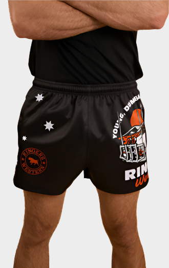 Ringers Western Young and Dumb Footy Short - Black / Orange