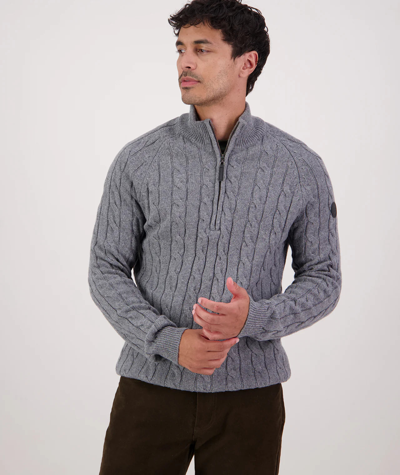 Swanndri Men's Doncaster V2 Zip Cable Knit