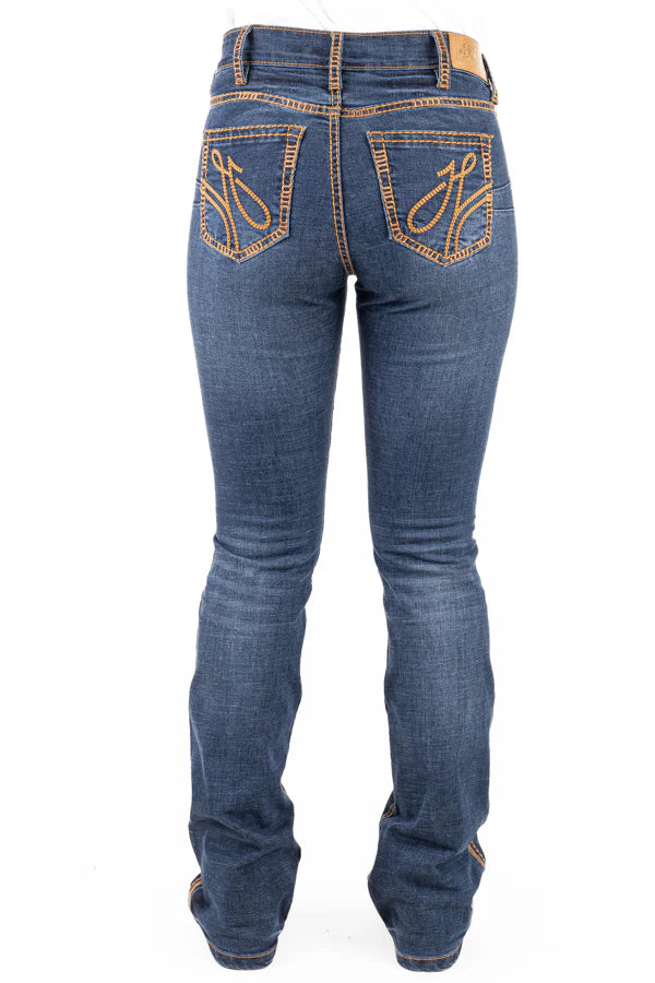 Hitchley & Harrow Ultra High Rise - SR2242-A "San Antonio" Tan & Metallic Stitch Jean 32Leg
