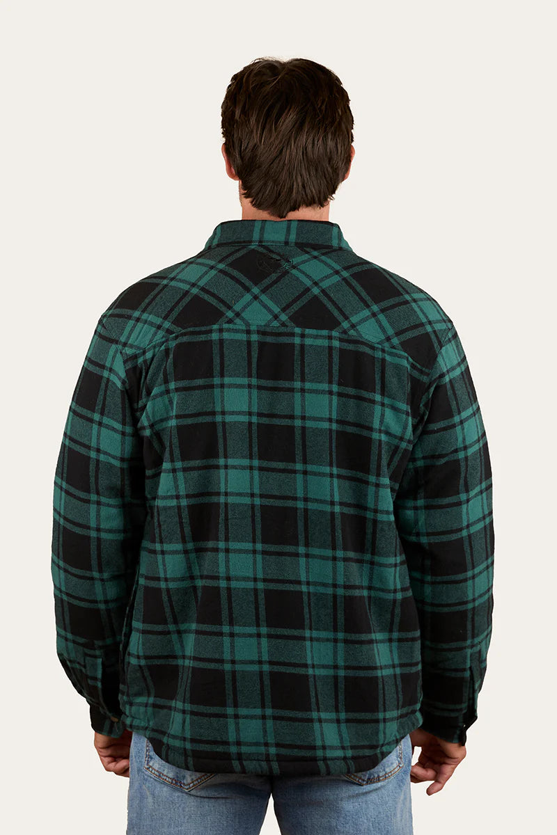 Ringers Western Mens Sawyer Sherpa Flannel - Pine/Charcoal