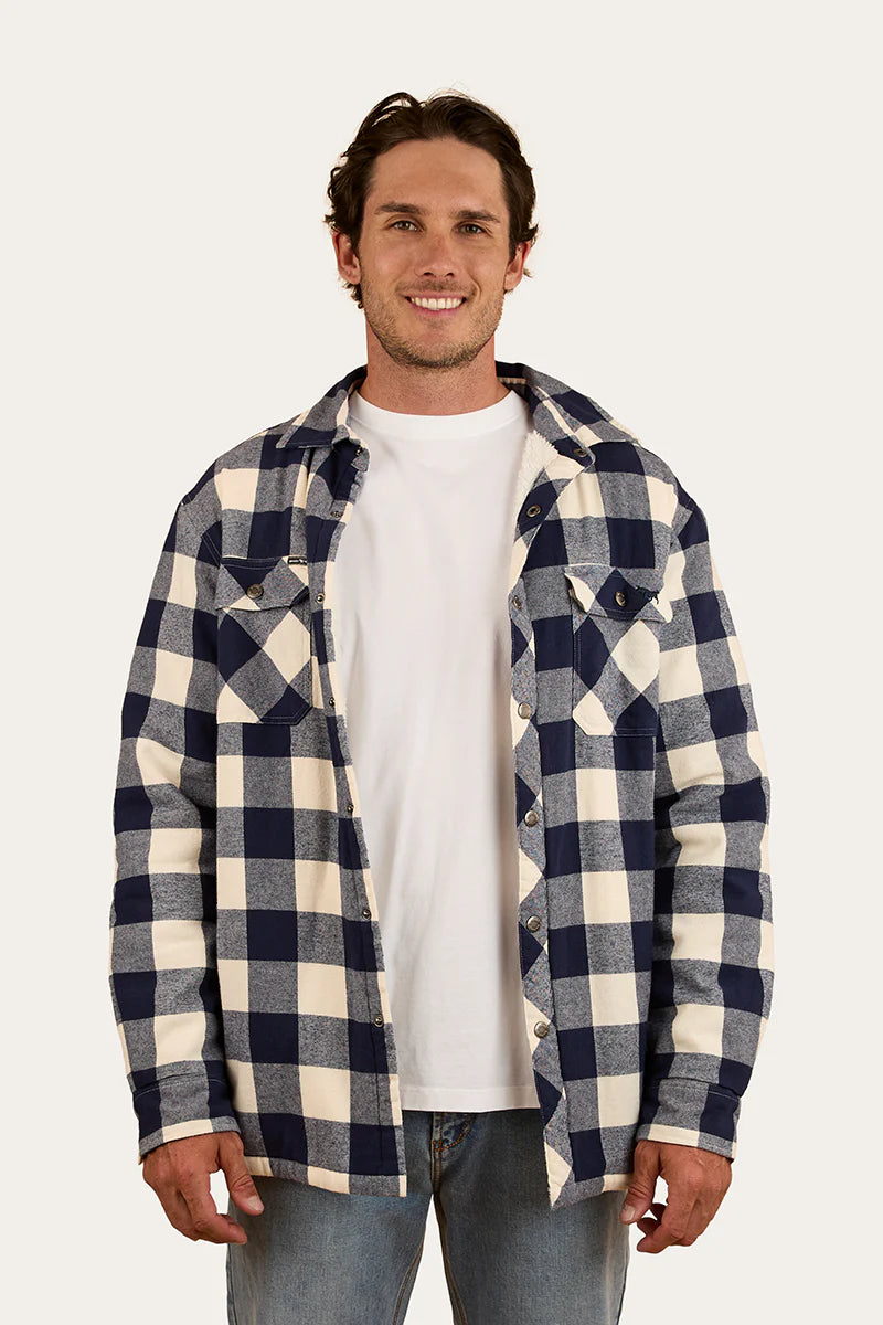 Ringers Western Mens Sawyer Sherpa Flannel - Navy