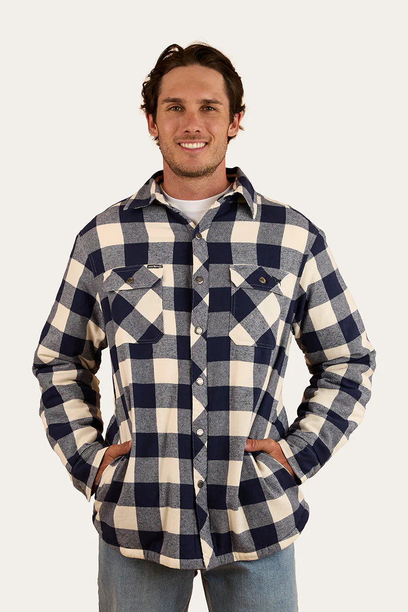 Ringers Western Mens Sawyer Sherpa Flannel - Navy