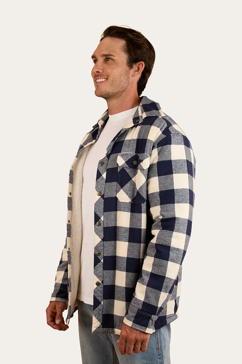 Ringers Western Mens Sawyer Sherpa Flannel - Navy