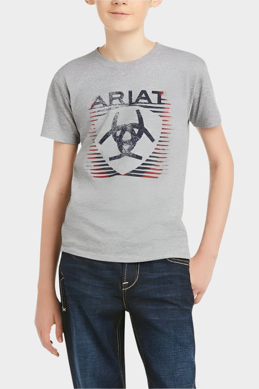 Ariat Boys Shade Short Sleeve T-Shirt - Athletic Heather