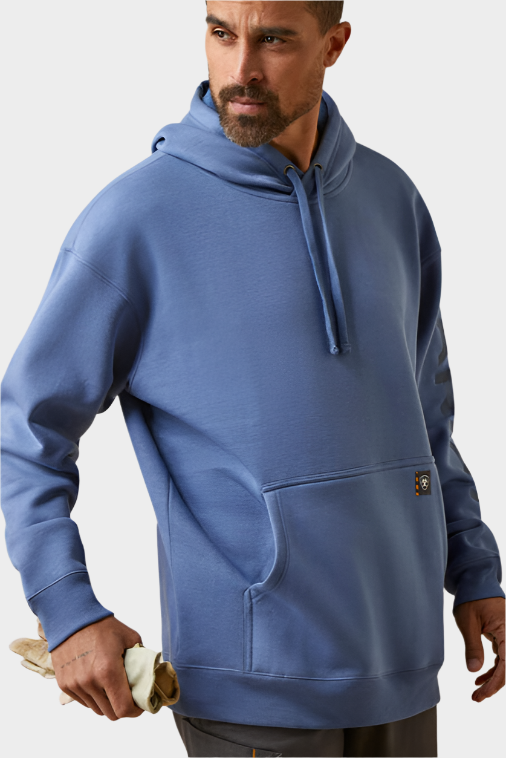 Ariat Mens Rebar Graphic Hoodie (Fjord/Navy)
