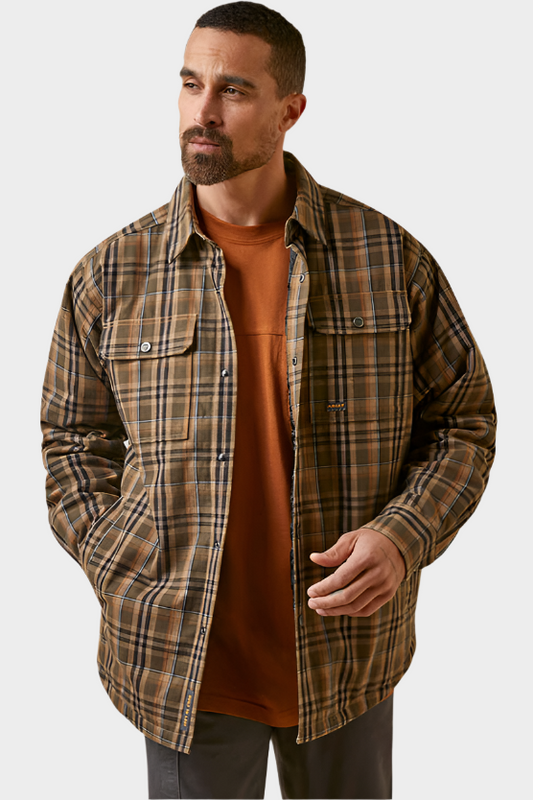 Ariat Mens Rebar Flannel Insulated Shirt Jacket