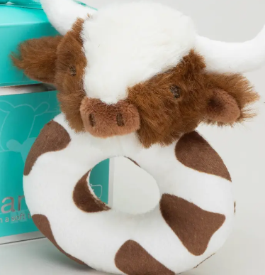 Jomanda Texas Longhorn Highland Cow Baby Plush Rattle 10cm