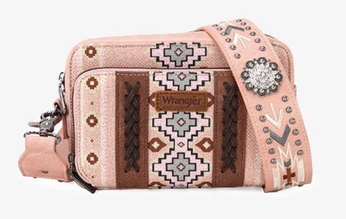 Wrangler Crossbody Purse With Compartments Wrangler Aztec Printed Crossbody Purse