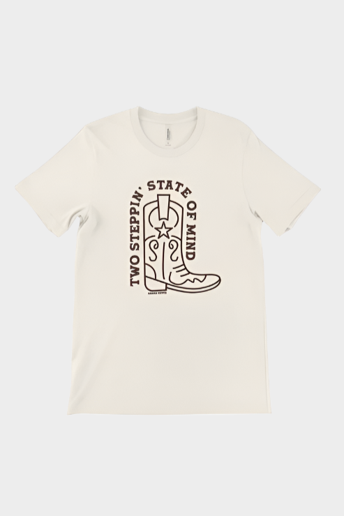 Rodeo Hippie  Two Steppin' State of Mind Tee - Cream