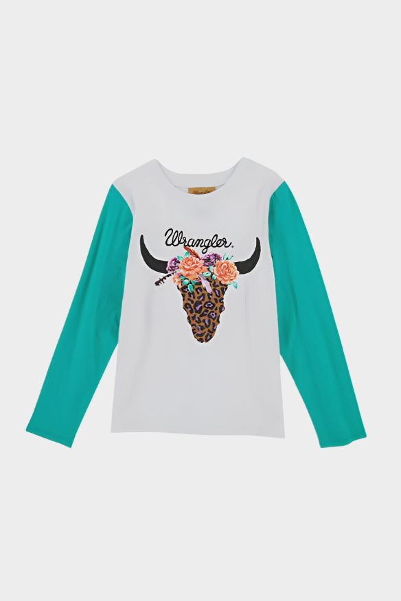 Wrangler USA Girl's Long Sleeve Graphic Tee